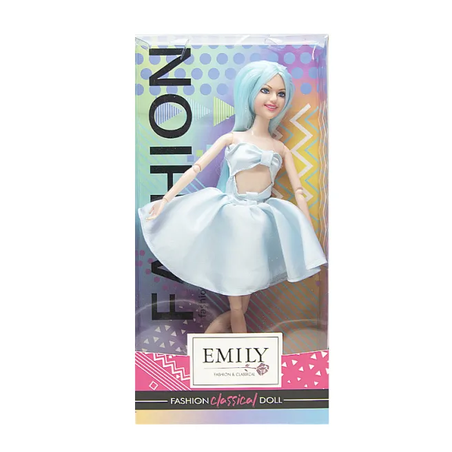 Papusa Emily 30 cm, cu urs, albastra, cod 672035