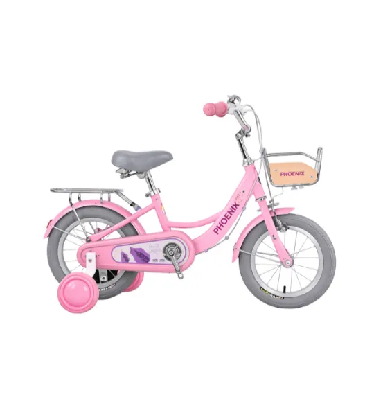 Bicicletă pentru copii cu 4 roți, 12 inci, roz, cod 2351D