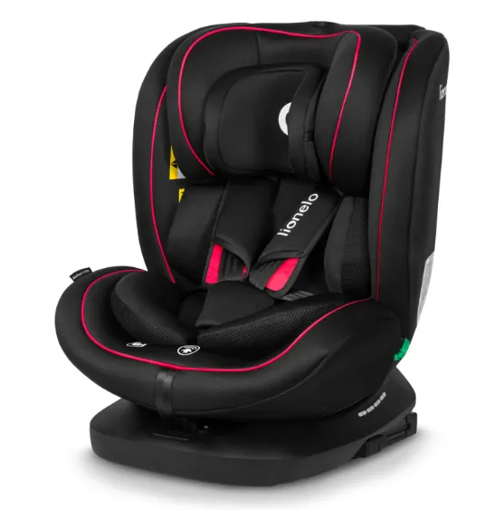 Scaun auto 40-150 cm (i-Size) Isofix Lionelo Bastiaan Black Red, rotativ 360