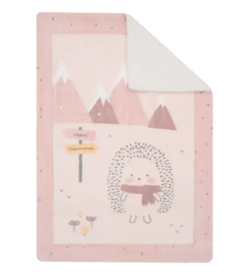 Păturică Kikkaboo Sherpa Hedge-hugs Pink, 80x110 cm