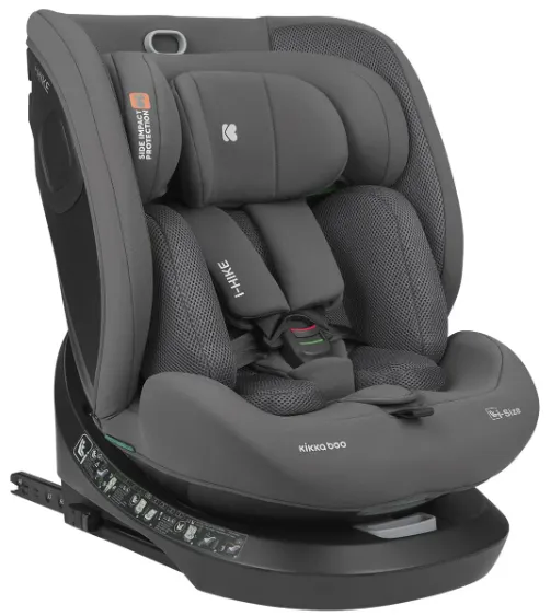 Scaun auto 40-150 cm (i-Size) Isofix Kikkaboo i-Hike Dark Grey, rotativ 360