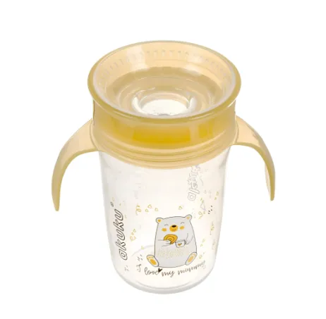 Cană anti-varsare Akuku Bear Yellow (9 luni +), 240 ml