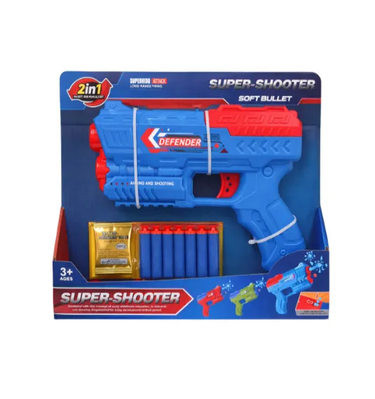 Pistol de apă cu gloanțe moi EVA, albastru, cod 962214