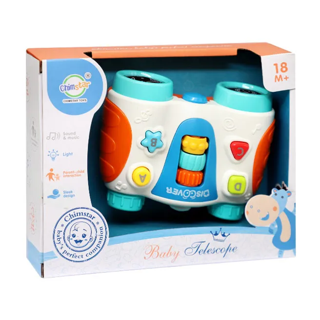Binoclu de jucărie cu lumină și sunet, albastru, cod 1218D
