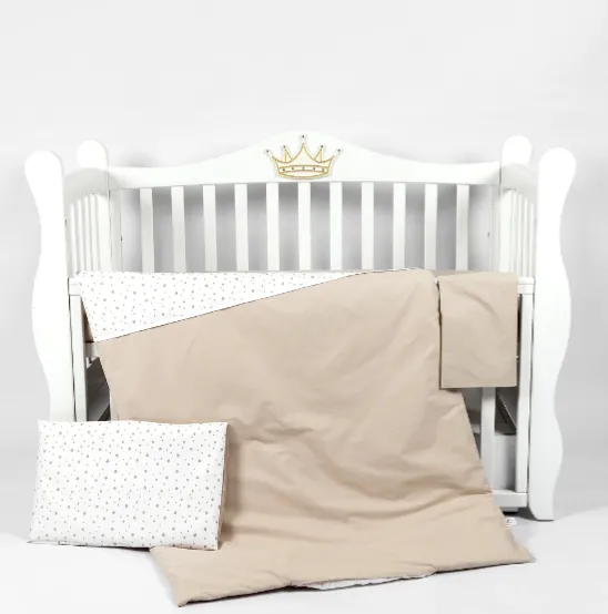 Lenjerie de pătuț PM Stele Maro (3 piese), 120x60 cm