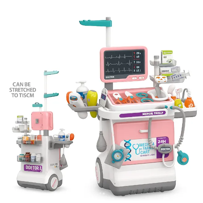 Set doctor cu carucior medical, roz, cod 922055