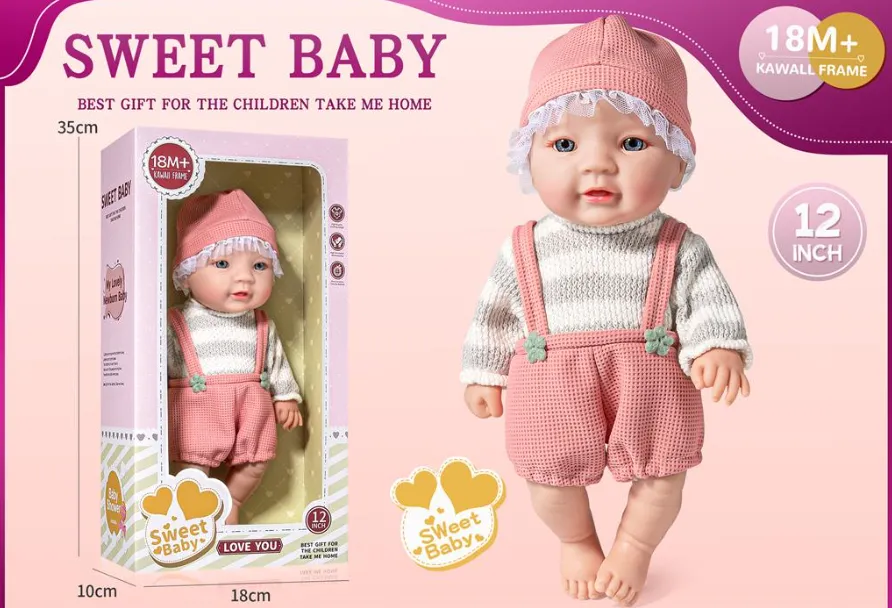 Păpușă din vinil 30 cm roz 12-N1