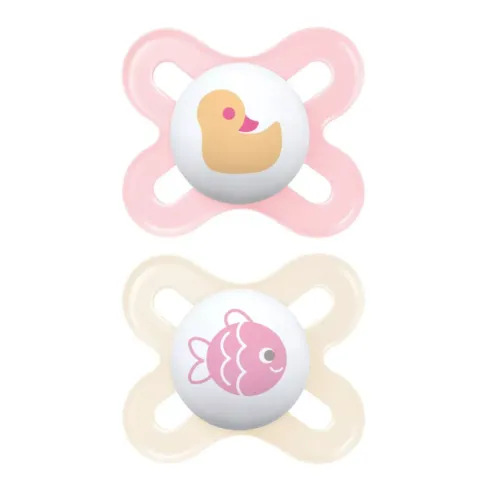 Suzeta ortodontica din silicon MAM Original Start Sealife Girl (0-2 luni), 2 buc.