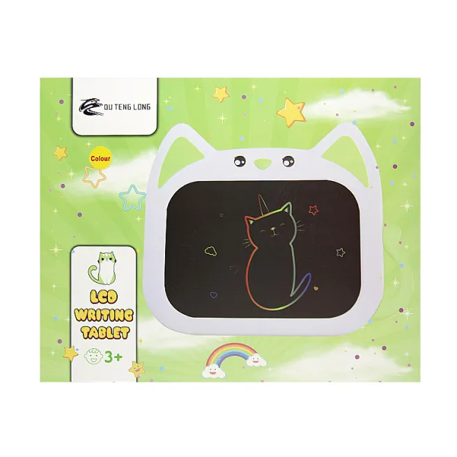 Tableta de desen LCD, pisica, verde, cod 662031