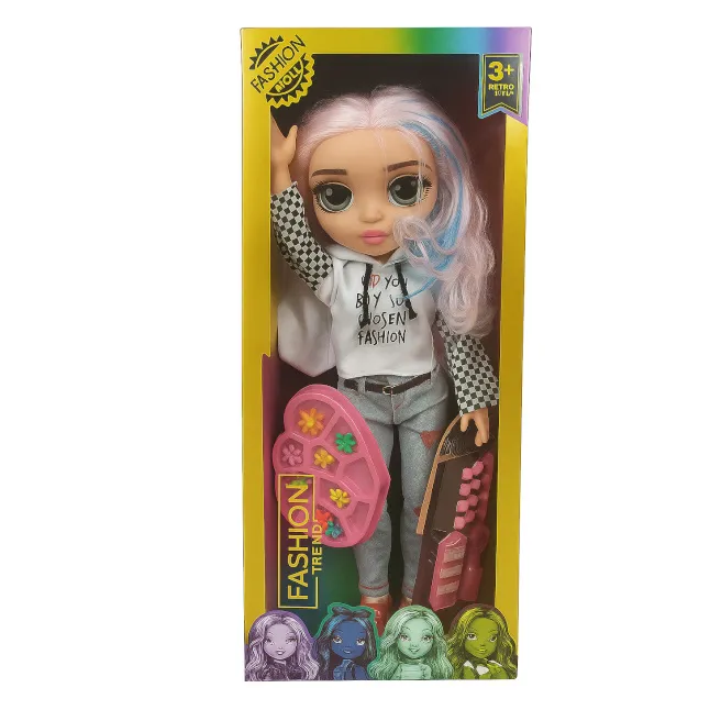 Păpușa cu păr roz, cu lumină și sunet, cod 932070