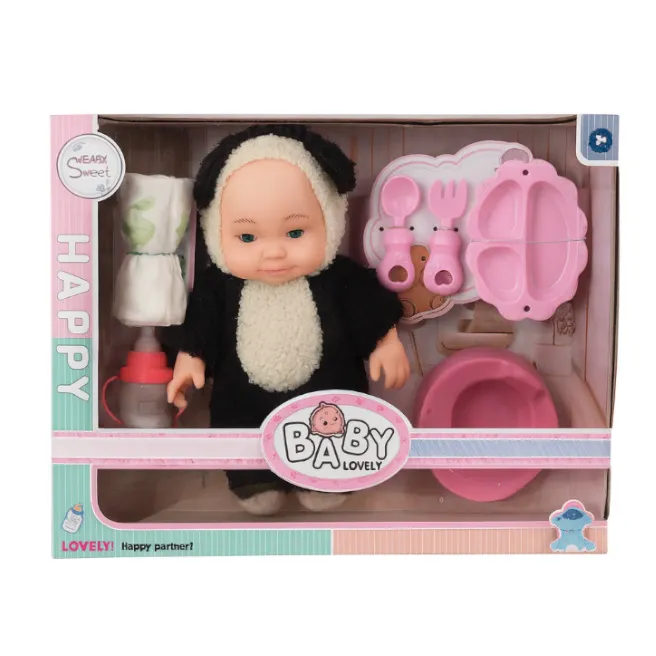 Bebelus in costum cu accesorii, mulat, cod 942511