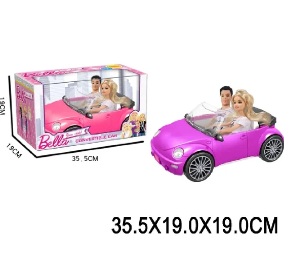 Masina in set cu 2 papusi