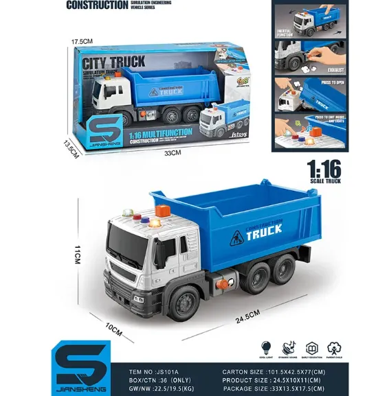 MASINA CAMION CU SUNET SI LUMINI (INSTRUCTIUNE IN ROMANA) 72073