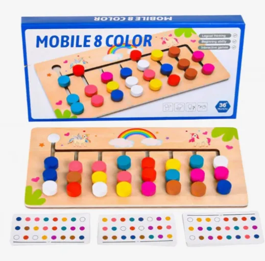 Joc de logica din lemn 8 culori S12E006