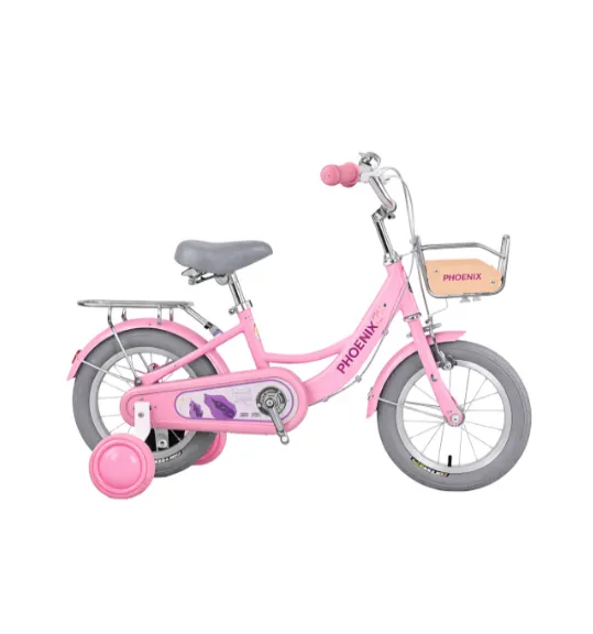 Bicicletă pentru copii cu 4 roți, 16 inci, roz, cod 2354D