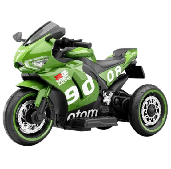 Motocicletă electrică pentru copii cu telecomandă, verde (63071)