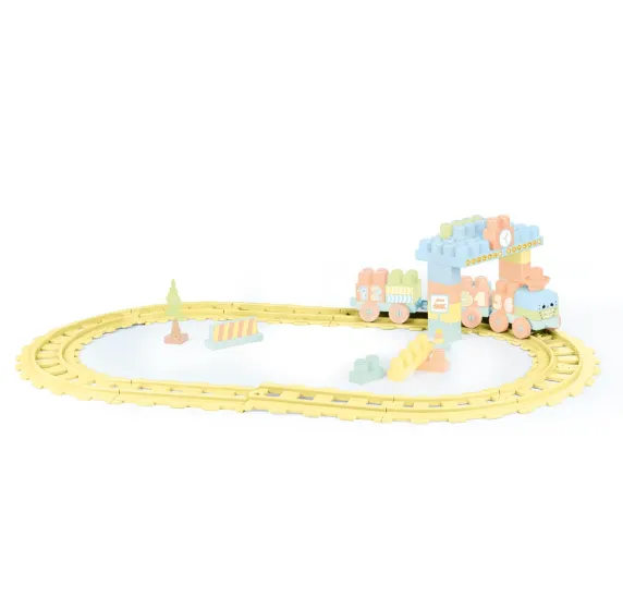 Tren pentru copii cu piese de construcție și șină, 58 piese, Dol (5221)