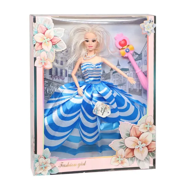 Păpușă în rochie de bal albastră, 29 cm, cod 880204