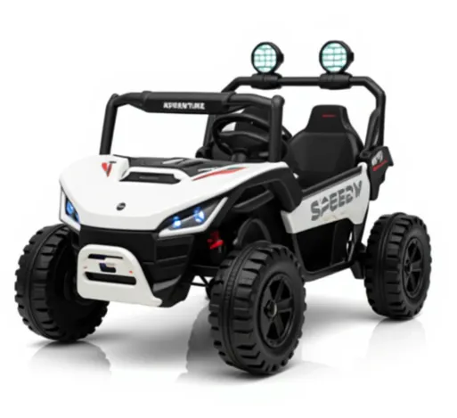 Mașină electrică pentru copii 12V 10Ah, 30W x2, alb, SX3558