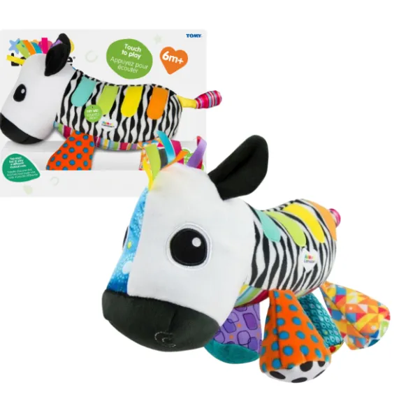 Jucăria muzicală educativă din pluș „Zebra pianistă”