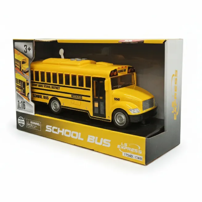 Autobuz școlar 1:16 (cu lumini și sunet), cod 1754D