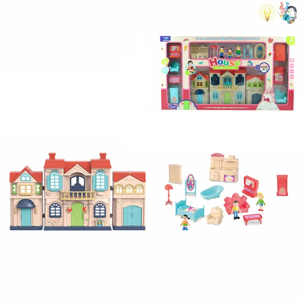 Set casa cu accesorii cu muzica si lumina 008715 