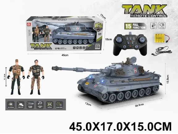 Tanc cu radiocomanda cu sunete si lumini,cu incarcator