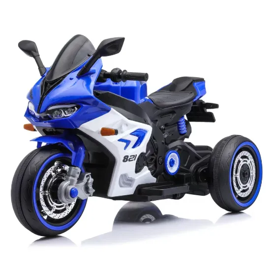 Motocicleta pe acumulator albastra pentru copii (822) (64750)