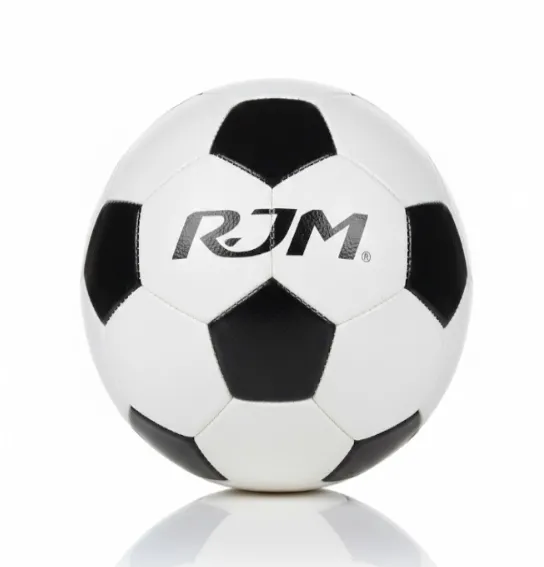 Minge de fotbal Size 5, cusută la mașină, alb-negru, cod 2124D