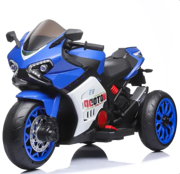 Motocicletă electrică pentru copii cu parbriz iluminat LED, albastră (67839)