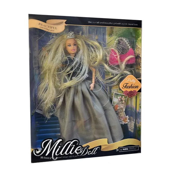 Păpușă în rochie și cu accesorii 28 cm 