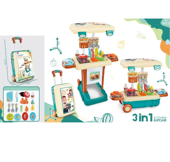 Set bucatarie cu sunete si lumini in valiza