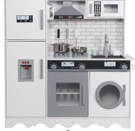 Bucătărie din lemn cu accesorii și funcții, 94*31*94cm, albă, W10C991