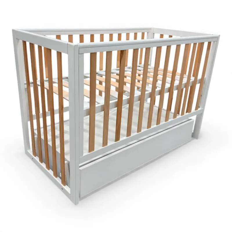 Pătuţ Eucalyptus Mia Premium Elite Transversal (DS-406) Alb+Natural