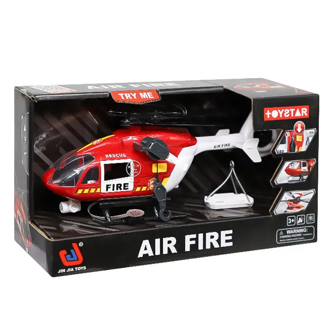 Elicopter de pompieri inerțial roșu cu alb, cod 860205