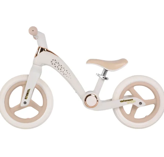 Bicicletă fără pedale pentru copii, 12′ pliabilă, cu lumini LED, albă (817369)