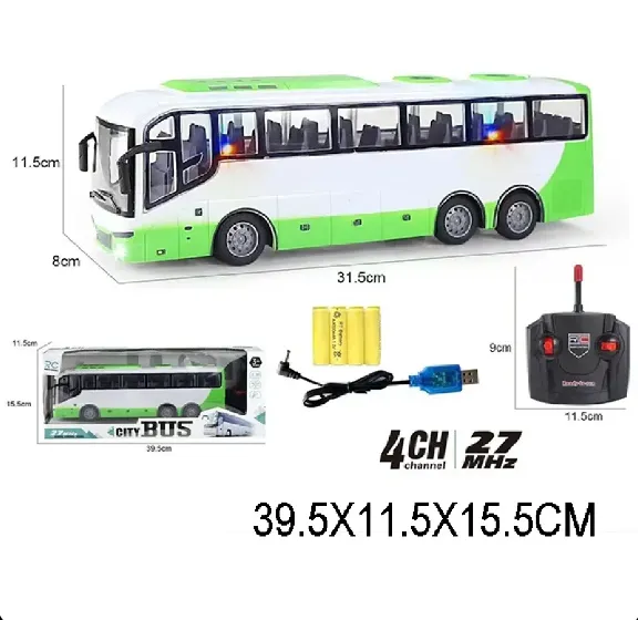 Autobuz radiocomanda cu lumini, cu incarcator 1:30 (87867)