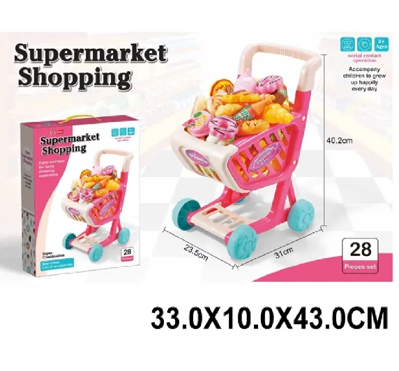 Carucior pentru cumparaturi in set cu alimente