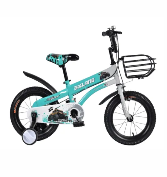 Bicicletă pentru copii cu 4 roți, 16 inch, verde, cod 2305D