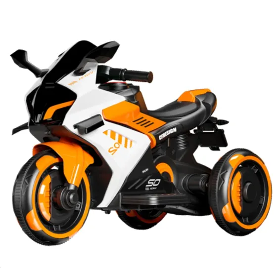 Motocicletă electrică pentru copii cu telecomandă, portocalie (52962)