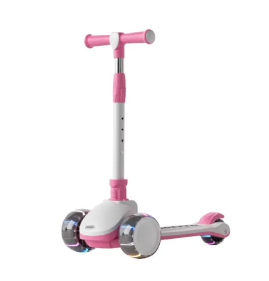 Trotinetă pentru copii cu 3 roți luminoase, platformă cu lumini și muzică, roz, RTM Scooter (88641)