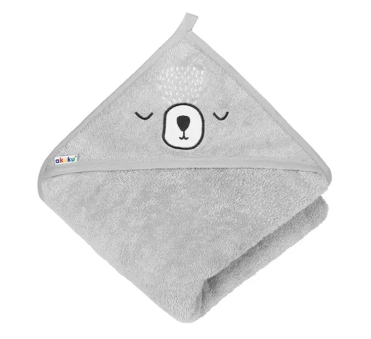 Prosop de baie Akuku Bear Grey, 100x100 cm