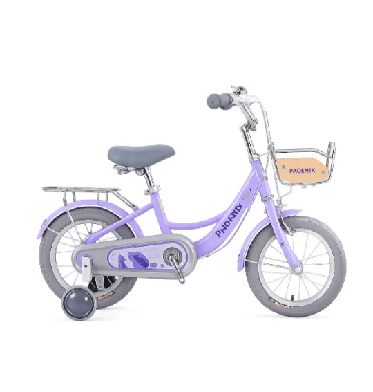 Bicicletă pentru copii cu 4 roți, 16 inci, violet, cod 2355D