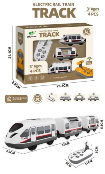 Trenuleț electric cu telecomandă, alb, AU9666