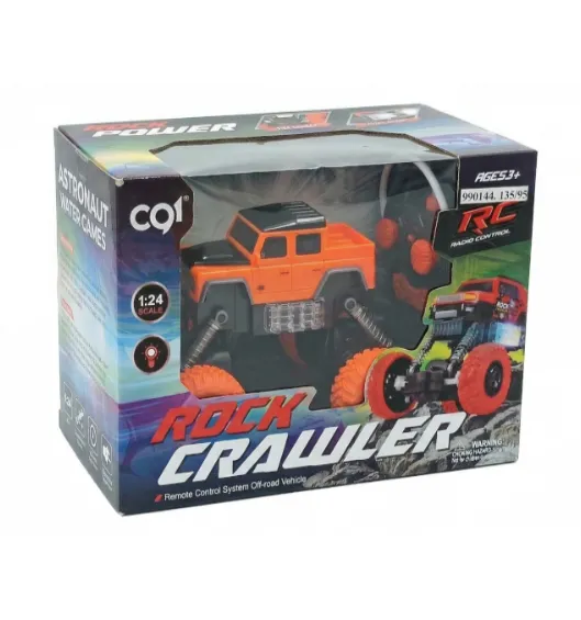 Mașină OFF ROAD 1:24 cu telecomandă, cu lumină, portocalie, cod 990144