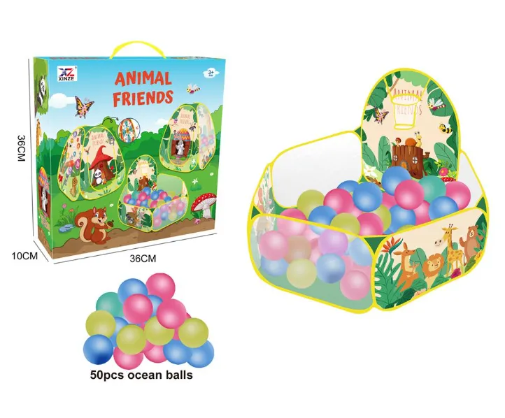 Cort de joacă cu mingi (50 buc), „Prietenii animalelor” 333A-170