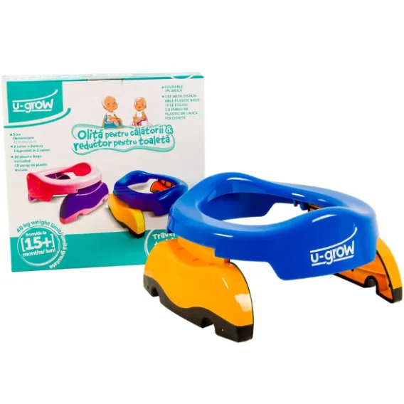 Olita portabile si 10 pungi de unică folosință, de culoare albastra