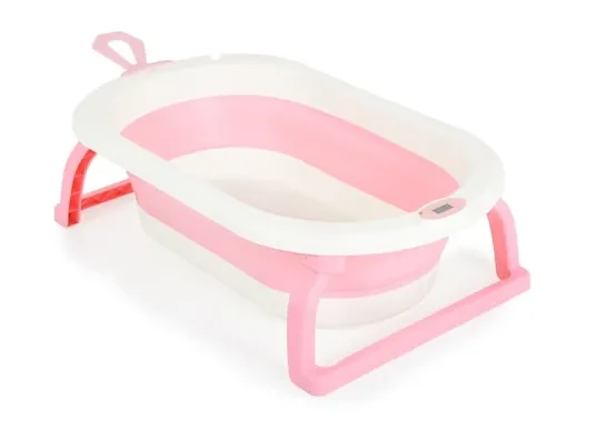 Cădiță pliabilă cu termometru Moni Terra Pink, 87 cm