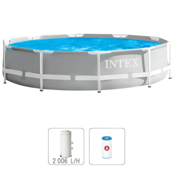 INTEX Piscina Carcas Metal 366x76cm, 6503L cadru metalic, cu pompă de filtrare