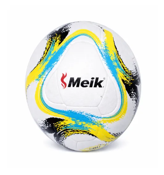 Minge de fotbal Size 5 PVC-Paneled Glued galben-albastru deschis, cod 2131D